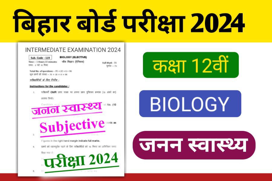 12th Biology Reproduction Health Subjective Question 2024