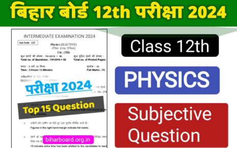 BSEB 12th Physics Important Question 2024 Download